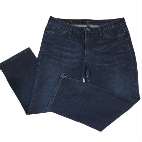 Nine West Cropped Denim Jean Mid Rise Dark Wash Blue Stretch Classic Casual 10 - Picture 8 of 8